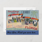 Grußworte aus Key West Postkarte (Vorne/Hinten)