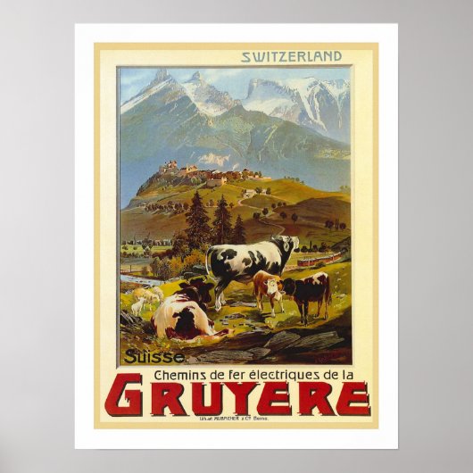 Gruyere Vintage Travel Poster (Vorne)