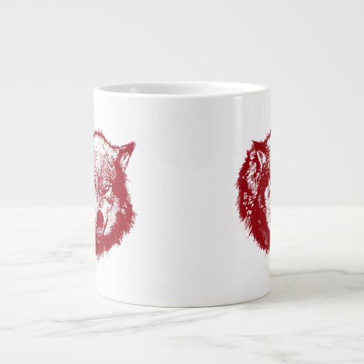 Gry Wolf in Rot Jumbo-Tasse (Vorderseite)