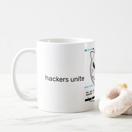 Grydscaen-Animes-Logo "Schwarze Holen" Kaffeetasse (Mit Donut)