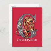 GRYFFINDOR™ Crosshatched Emblem Einladungspostkarte (Vorne/Hinten)