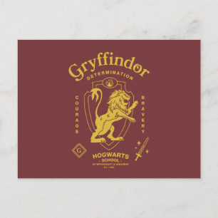 GRYFFINDOR™ Entschlossenheit Mut Tapferkeit Wappen Postkarte