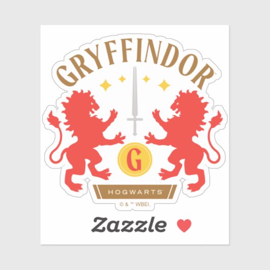 GRYFFINDOR™ House Double Lion Sword Graphic Aufkleber (Blatt)