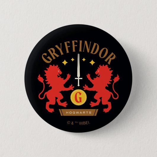 GRYFFINDOR™ House Double Lion Sword Graphic Button (Vorderseite)
