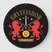 GRYFFINDOR™ House Double Lion Sword Graphic Große Wanduhr (Vorderseite)