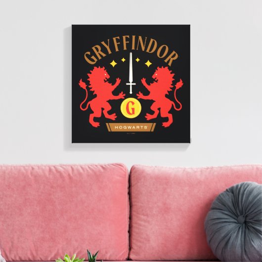 GRYFFINDOR™ House Double Lion Sword Graphic Leinwanddruck (Insitu (Wohnzimmer))
