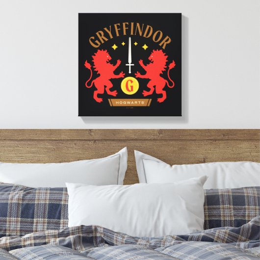 GRYFFINDOR™ House Double Lion Sword Graphic Leinwanddruck (Insitu (Schlafzimmer))