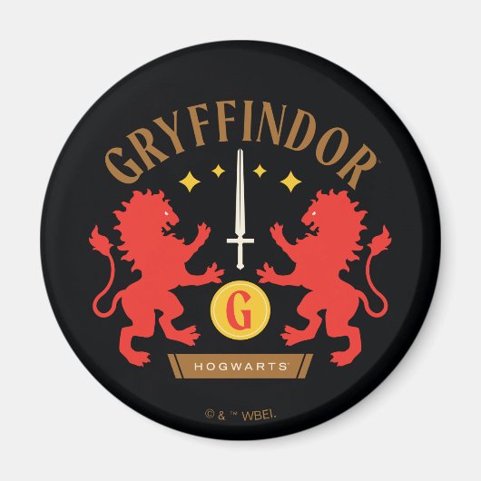 GRYFFINDOR™ House Double Lion Sword Graphic Magnet (Vorne)