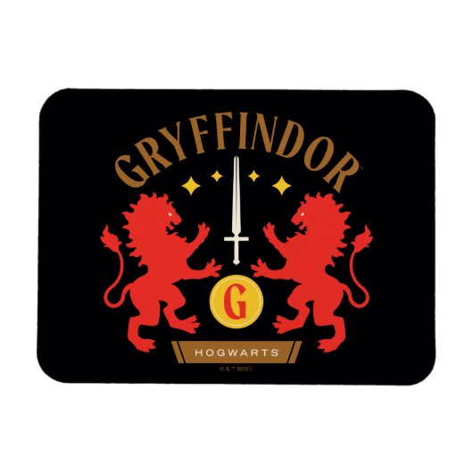 GRYFFINDOR™ House Double Lion Sword Graphic Magnet (Horizontal)