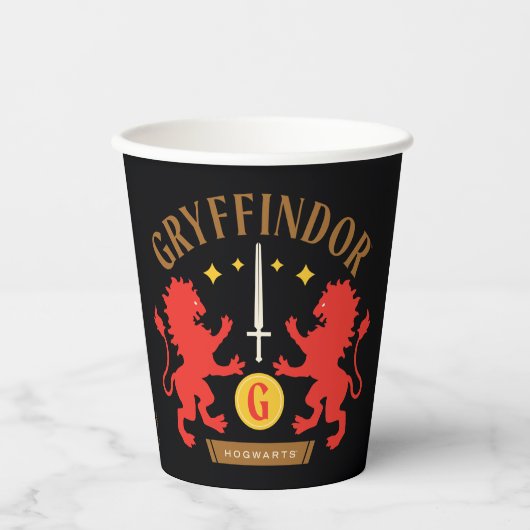GRYFFINDOR™ House Double Lion Sword Graphic Pappbecher (Vorderseite)