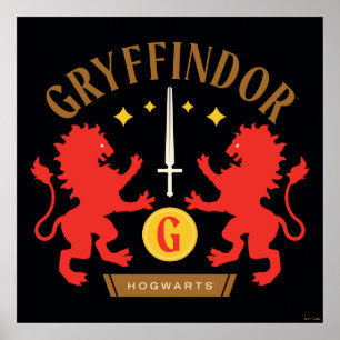 GRYFFINDOR™ House Double Lion Sword Graphic Poster