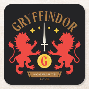 GRYFFINDOR™ House Double Lion Sword Graphic Rechteckiger Pappuntersetzer