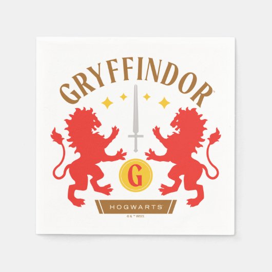 GRYFFINDOR™ House Double Lion Sword Graphic Serviette (Vorderseite)