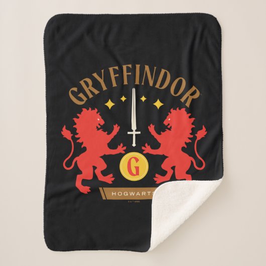 GRYFFINDOR™ House Double Lion Sword Graphic Sherpadecke (Vorderseite)