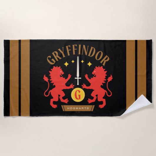GRYFFINDOR™ House Double Lion Sword Graphic Strandtuch (Vorderseite)