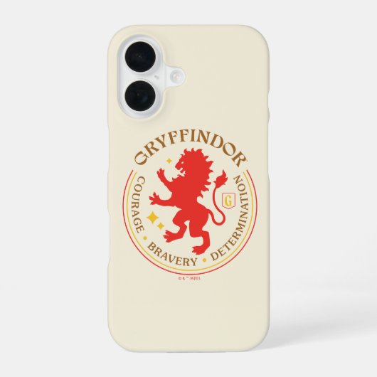 GRYFFINDOR™ Red Lion House Pride Abzeichen iPhone 16 Hülle (Rückseite)