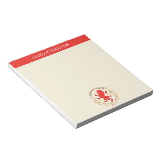 GRYFFINDOR™ Red Lion House Pride Abzeichen Notizblock (angewinkelt)