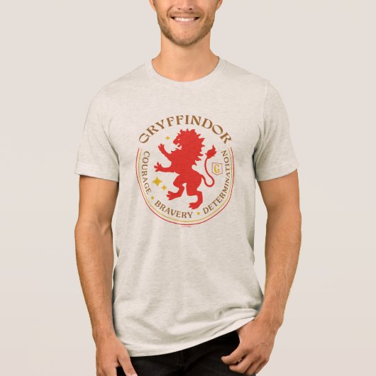 GRYFFINDOR™ Red Lion House Pride Badge Tri-Blend Shirt (Vorderseite)