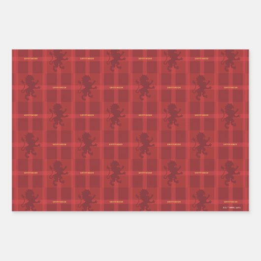 GRYFFINDOR™ Tartan Kariertes Muster Geschenkpapier Set (Vorderseite 2)