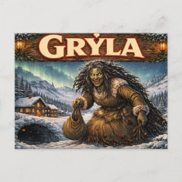 Gryla Icelandic yule lad postcard Postkarte