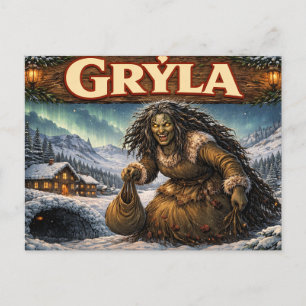Gryla Isländische Weihnachtspostkarte Postkarte