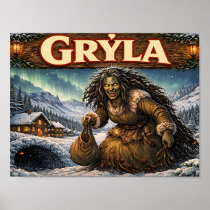 Gryla Isländischer Weihnachtsmann Plakat