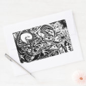 GRYM - Abstrakte Schwarz-Weiß-Kunst Rechteckiger Aufkleber (Umschlag)