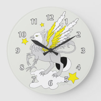 Gryphon or Griffin Yellow Große Wanduhr