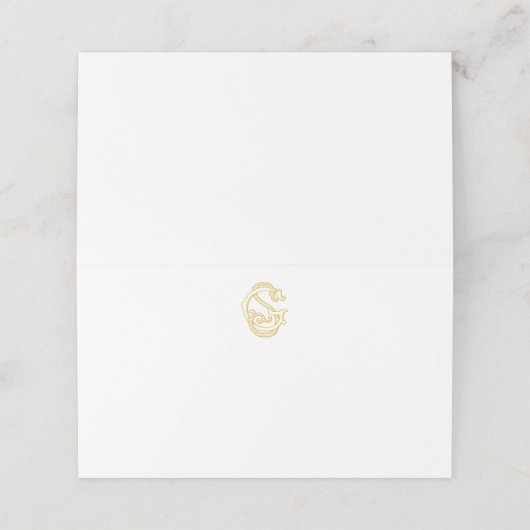 GS Monogram oder SG Monogram Placecards Platzkarte (Außenseite Aufgefaltet)