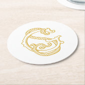 GS Monogramm- oder SG Monogram-Untersetzer Runder Pappuntersetzer (Angewinkelt)