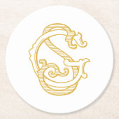 GS Monogramm- oder SG Monogram-Untersetzer Runder Pappuntersetzer (Vorderseite)