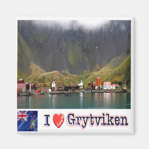 GS - South Georgia S.S. Grytviken Panorama-I-Liebe Magnet
