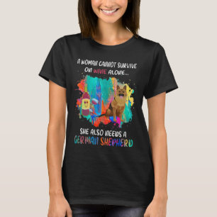 GSD107 - Eine Frau kann allein nicht auf Wein über T-Shirt