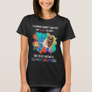 GSD110 - Eine Frau kann allein nicht auf Wein über T-Shirt