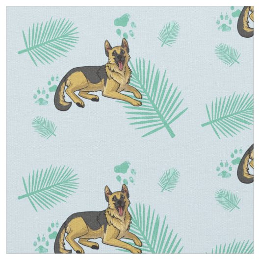 gsd Blaupalmen Stoff (Nahaufnahme)