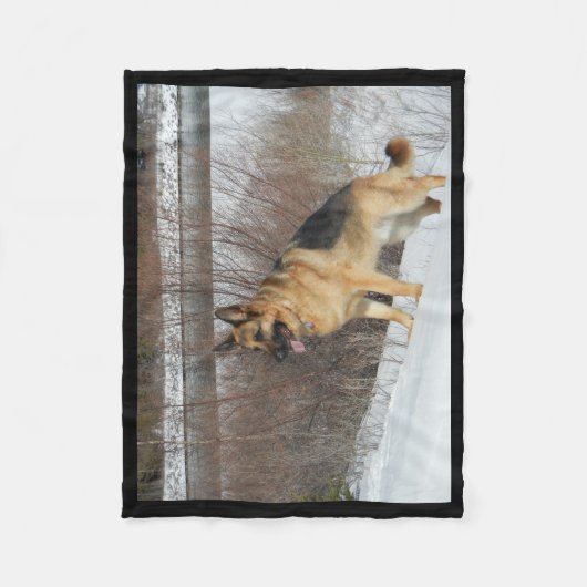 GSD im Winter-Schnee Fleecedecke (Vorderseite)