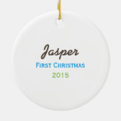 GSD Sack Welpe Erste Weihnachtsfeier Personalisier Keramik Ornament (Hinten)