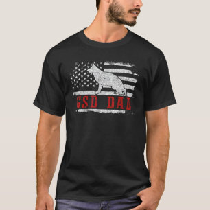 GSD Vater bedrängte amerikanische Flagge patriotis T-Shirt