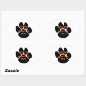 gsmd name paw ovaler aufkleber (Blatt)