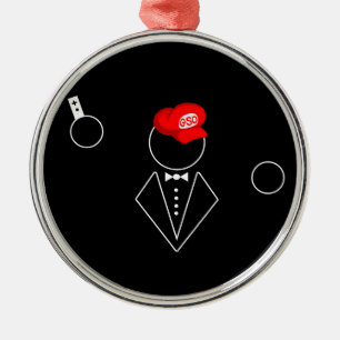 GSO Metallweihnachtsverzierung Silbernes Ornament