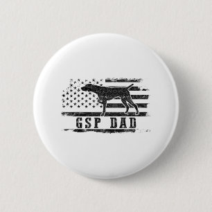 Gsp Dad USA Amerikanische Flagge Deutsch Drahthaar Button