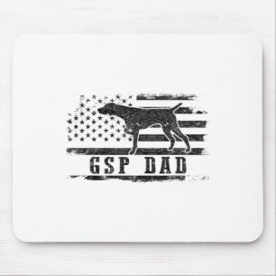 Gsp Dad Usa Amerikanische Flagge Deutsch Drahthaar Mousepad
