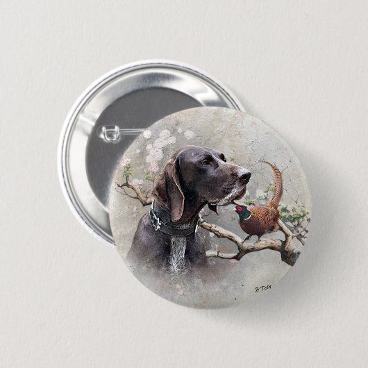 GSP Hunting Art – Precision, Passion, and Pheasant Button (Vorne & Hinten)