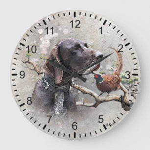 GSP Jagdkunst – Präzision, Leidenschaft und Fasan Große Wanduhr