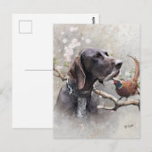 GSP Jagdkunst – Präzision, Leidenschaft und Fasan Postkarte (Vorne/Hinten)