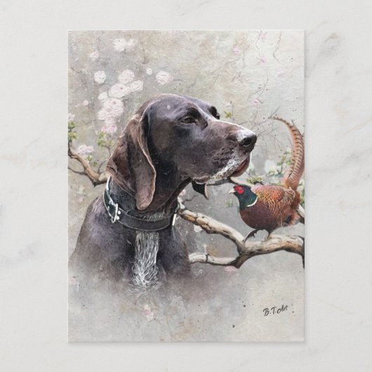 GSP Jagdkunst – Präzision, Leidenschaft und Fasan Postkarte (Vorderseite)