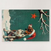 GSP Pointing at the Christmas Star Hat Puzzle (Horizontal)