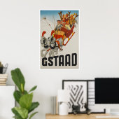 Gstaad Ski-Plakat Schweiz Reiseplakat Poster (Heimbüro)