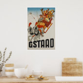 Gstaad Ski-Plakat Schweiz Reiseplakat Poster (Küche)