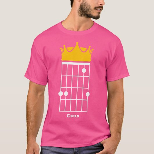 Gsus Guitar Chord (Jesus) Krone T-Shirt (Vorderseite)